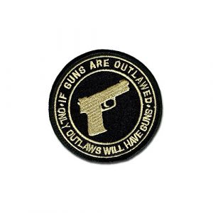 BASTION Airsoft Morale Patch 1 BASTION Morale Patches (If Guns are Outlawed, ACU) | 3D Embroidered Patches with Hook & Loop Fastener Backing | Well-Made Clean Stitching | Military Patches Ideal for Tactical Bag, Hats & Vest
