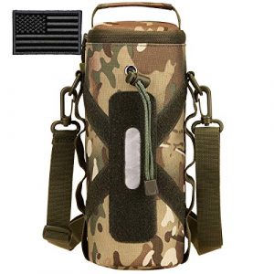 Protector Plus Tactical Pouch 1 Protector Plus Tactical Water Bottle Pouch Military MOLLE Attachment Kettle Holder Bag H2O Drinks Carrier Case (Patch Included)