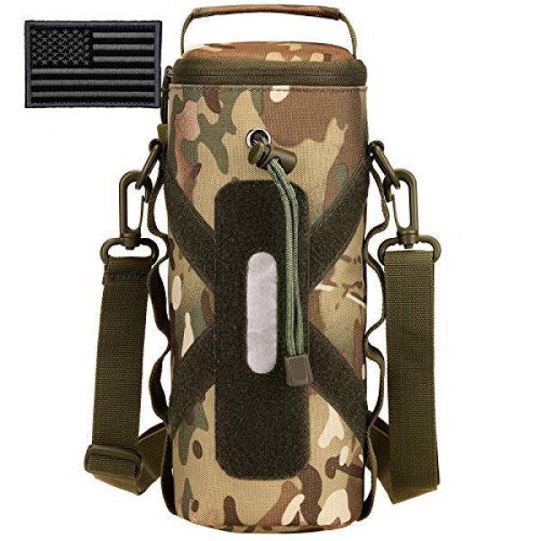 Protector Plus Tactical Pouch 1 Protector Plus Tactical Water Bottle Pouch Military MOLLE Attachment Kettle Holder Bag H2O Drinks Carrier Case (Patch Included)