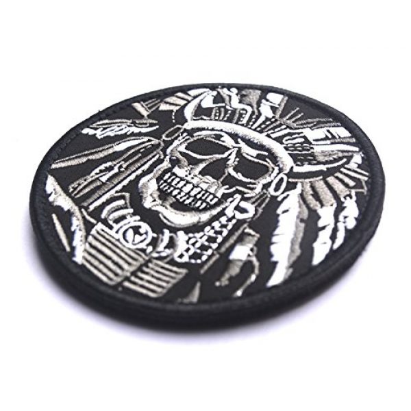 WZT Airsoft Morale Patch 2 WZT Death Skull War Chief Indian Usa Army Morale Military Tactical Swat Patch