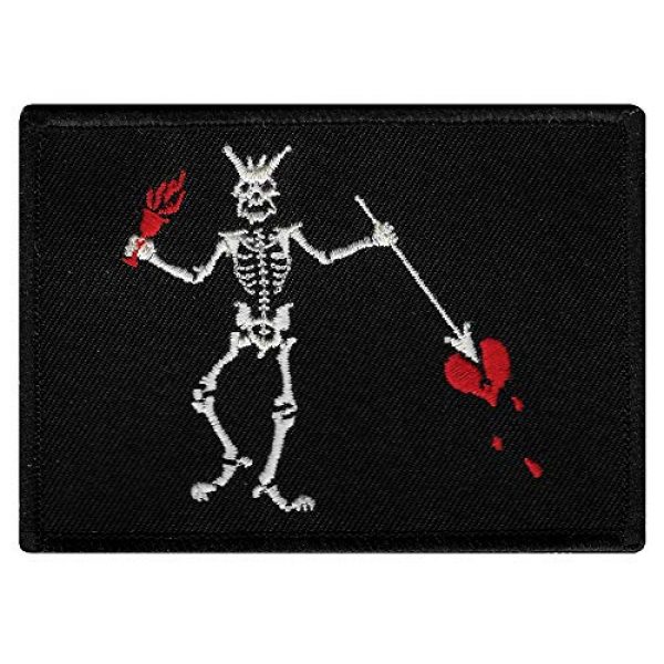 Cypress Collectibles Embroidered Patches Airsoft Morale Patch 1 Jolly Roger Blackbeard Flag Embroidered Patch Black White Pirate Skull Iron-On