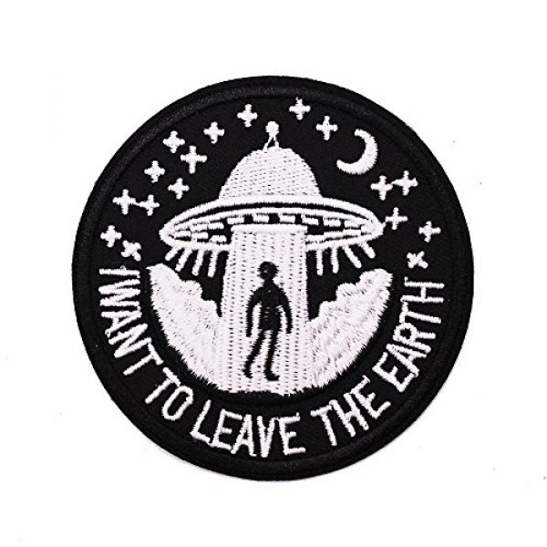 U-Sky Airsoft Morale Patch 2 U-Sky Sew or Iron on Patches - I Want to Leave - Pack of 2 Different Design