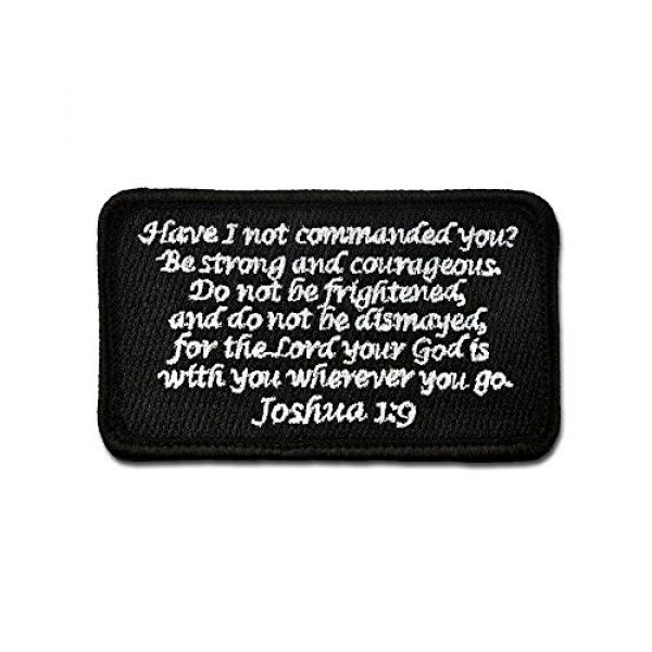 BASTION Airsoft Morale Patch 1 BASTION Morale Patches (Joshua 1:9, Black) | 3D Embroidered Patches with Hook & Loop Fastener Backing | Well-Made Clean Stitching, Christian Patches Ideal for Tactical Bag, Hats & Vest