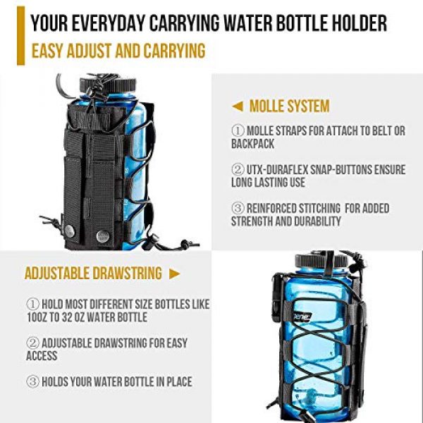 OneTigris Tactical Pouch 3 HUNTERZ Water Bottle Holster & Padded Patrol Belt Dual-use MOLLE Belt