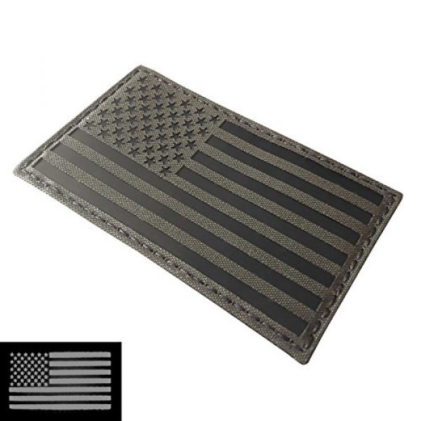 Tactical Freaky Airsoft Morale Patch 1 Big 3x5 Ranger Green Infrared IR USA American Flag IFF Tactical Morale Hook&Loop Patch