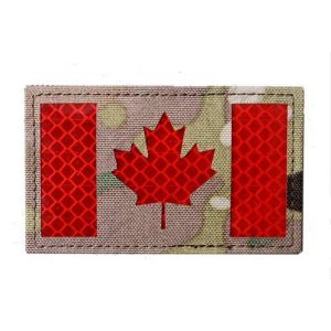 Tactical Embroidery Patch Airsoft Morale Patch 1 Canada Flag Infrared Reflective IR Patch Military Tactical Morale Patch Badges Emblem Applique Hook Patches for Clothes Backpack Accessories