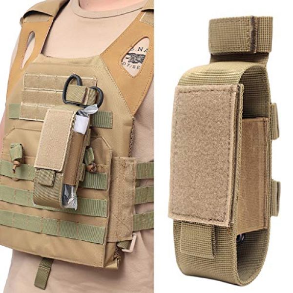 LEIPUPA Tactical Pouch 7 LEIPUPA Pack of 2 Beige+Green 600D Nylon Molle Tourniquet Case Tourniquet Holder