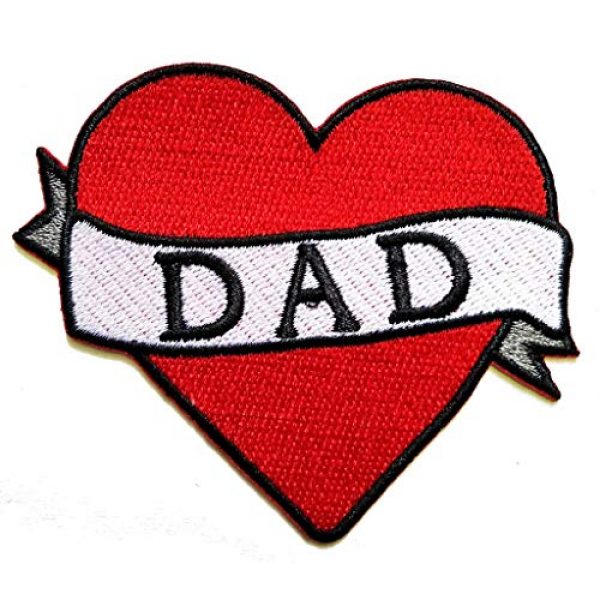 PP Patch Cute Cartoon Patch Airsoft Morale Patch 1 PP Patch Red Heart Love Father Love DAD Cartoon Patch Embroidered Iron On Patch Kids Sticker Patch for Clothes Backpacks T-Shirt Jeans Skirt Vests Scarf Hat Bag
