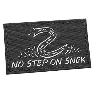 Tactical Freaky Airsoft Morale Patch 1 Reflective No Step On Snek Flag 2x3.5 DTOM USA Tactical Morale Fastener Patch