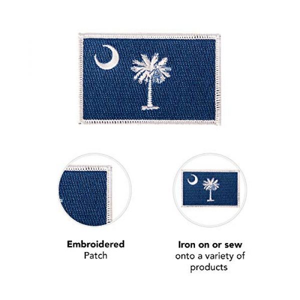 Desert Cactus Airsoft Morale Patch 3 South Carolina Flag Patch 3.5 inch x 2.25 inch Iron On Sew Embroidered Tactical Backpack Hat Bags (Single Patch)