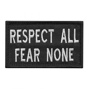 LEGEEON Airsoft Morale Patch 1 LEGEEON Respect All Fear None 2x3.25 Morale Tactical Fastener Patch