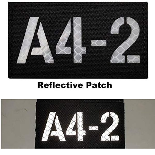 ODSP Airsoft Morale Patch 4 Infrared IR Call Sign Reflective Patch, Customizable A4-2 Team Personalized Emblem Tactical Military Tactical Morale Patches Armband Badges for Clothing Accessory Backpack 3.54 x 1.97 Inch, 2 Pieces