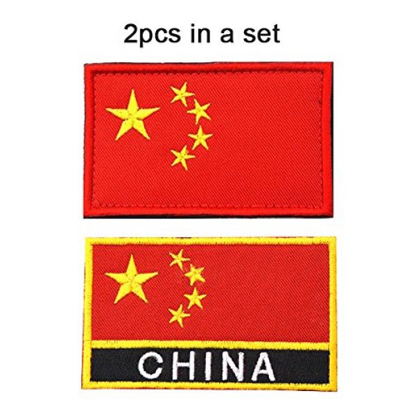 TopAAA Airsoft Morale Patch 2 TopAAA China CN Flag Military Embroidered Tactical Patch Morale Shoulder Applique 2packs