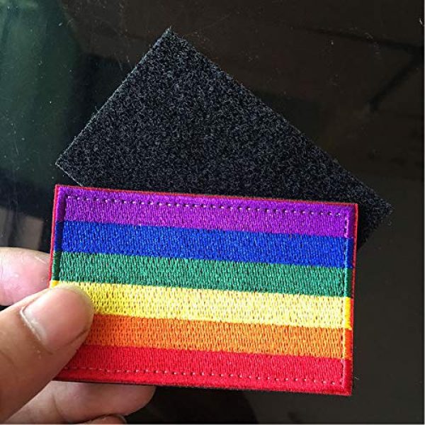SOUTHYU Airsoft Morale Patch 5 SOUTHYU LGBT Pride Rainbow Flag Morale Patch Gay Lesbian Right Embroidered Badge Decorative Appliques Fastener Hook & Loop