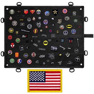 IronSeals Airsoft Morale Patch 1 IronSeals Morale Patch Panel, Tactical Board Patch Organizer Holder - Loop Surface, Steel Ring, D-Hook and Flag Patch