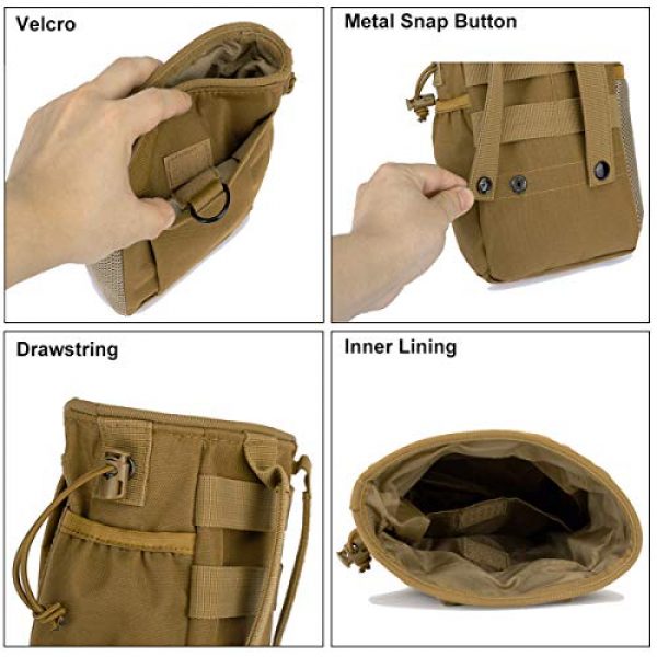 BraveHawk OUTDOORS Tactical Pouch 5 BraveHawk OUTDOORS MOLLE Dump Pouch, 900D Nylon Oxford Tactical Drawstring Magazine Ammo Reloader Pouch Outdoor Adjustable Military Utility Belt Fanny Hip Bag