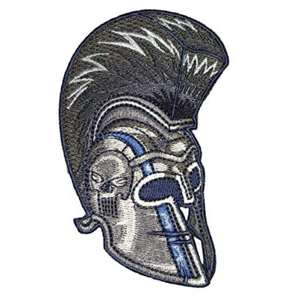 F-Bomb F Morale Gear Airsoft Morale Patch 1 Thin Blue Line Spartan Helmet - Embroidered Morale Patch with Hook Backing