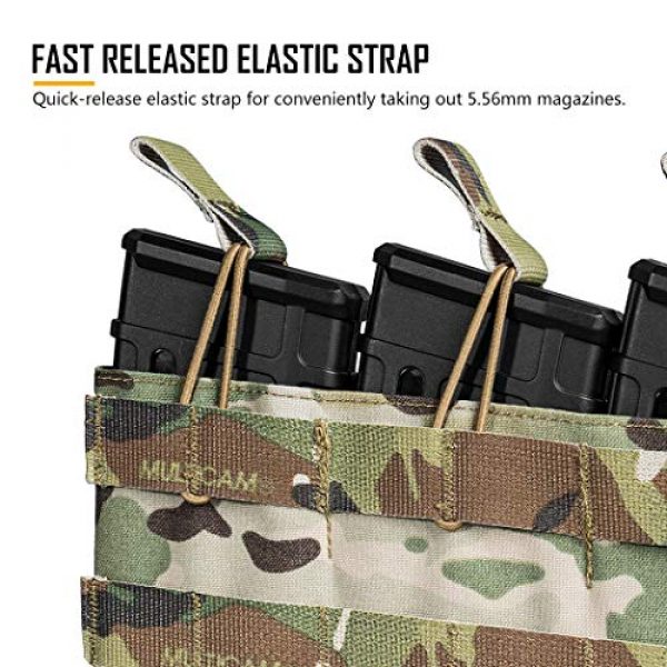 IDOGEAR Tactical Pouch 4 IDOGEAR Triple Mag Pouch Open Top 5.56mm Magazine Pouch Fit for M4 M16 AR-15 Tactical Molle Mag Carrier 500D Nylon Airsoft Hunting Military Gear