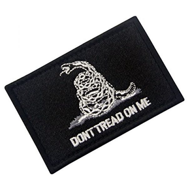 EmbTao Airsoft Morale Patch 3 Don't Tread On Me Tactical Embroidered Morale Applique Fastener Hook&Loop Patch - White & Black