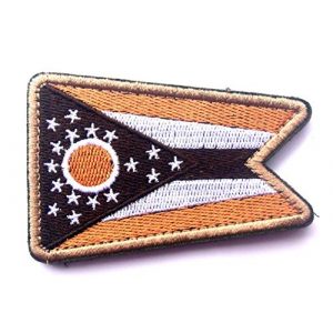 Tactical Embroidery Patch Airsoft Morale Patch 1 State Flag of Ohio Embroidery Patch Military Tactical Morale Patch Badges Emblem Applique Hook Patches for Clothes Backpack Accessories