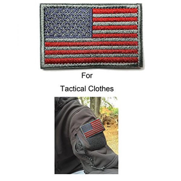 Ogrmar Airsoft Morale Patch 4 Ogrmar Tactica American Flag Embroidered Patch USA United States of America Military Uniform Emblem Pack of 2 (Grey and red)