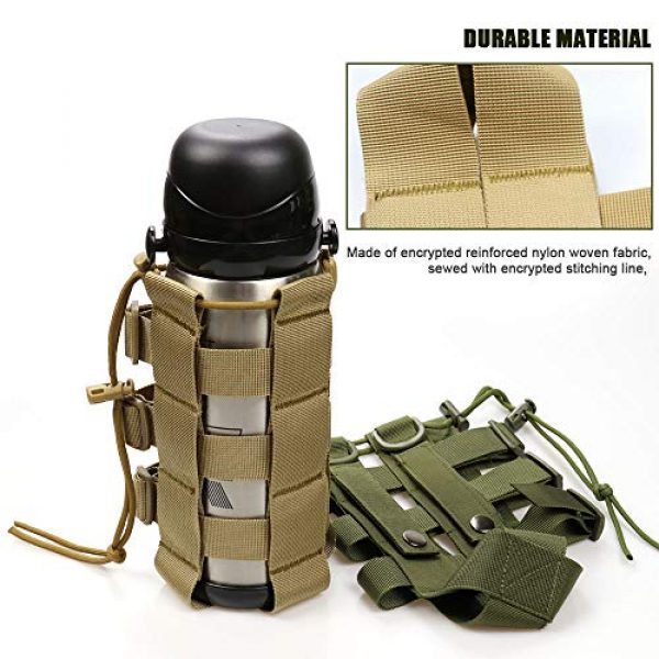 POMER Tactical Pouch 2 POMER Tactical Drawstring Molle Water Bottle Holder Tactical Pouch - Drawstring Open Top & Mesh Bottom Travel Water Bottle Bag