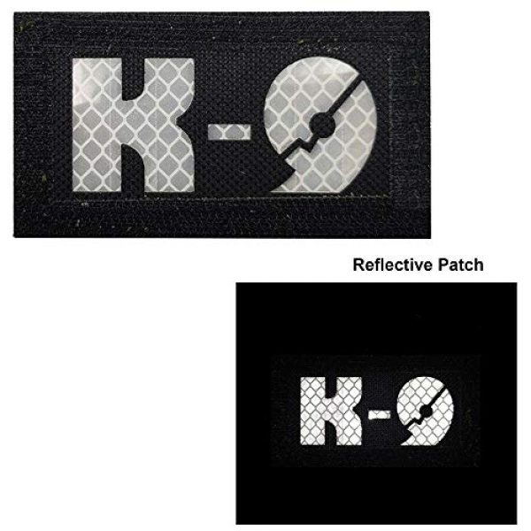APBVIHL Airsoft Morale Patch 7 Glow Dark Police K9 Unit Service Dog Morale Tactical Infrared IR Reflective Patch - Hook Fastener Backing, 1.97 x 3.54 Inch