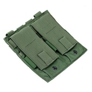 Sert Tactical Pouch 1 M4 Magazine Pouch, Double, AR15 Magazine Pouches MOLLE Compatible, Will Also Hold AK47 - G36 - M14 - SMG Magazines, Adjustable Flap Cover