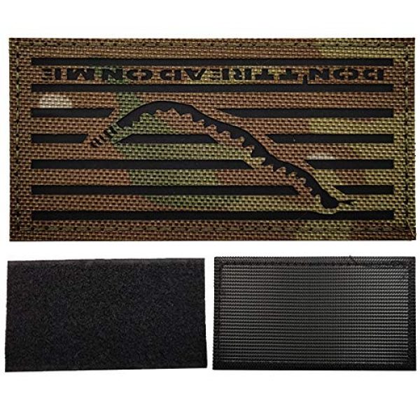 APBVIHL Airsoft Morale Patch 3 IR Reflective Dont Tread On Me Flag Patch, Infrared Military Tactical Morale Emblem Patches Badges Appliques Hook and Loop Fastener Backing for Hats Clothes Backpack 3.94 x 2.17 Inch