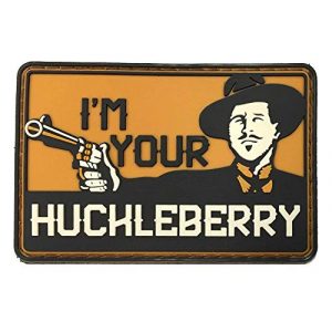 Zhikang68 Airsoft Morale Patch 1 I'm Your Huckleberry PVC Patch Funny Tactical Morale Hook & Loop Badg Armband Emblem for Clothes Caps Jackets with Hook Backing