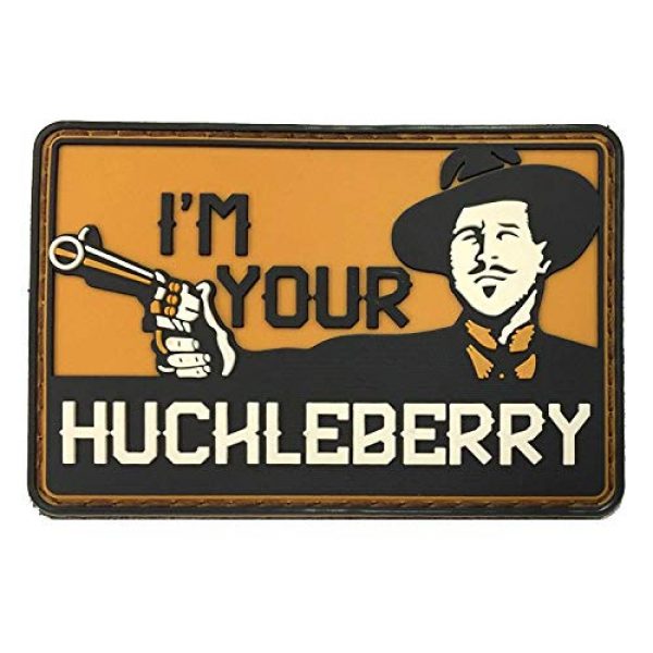 Zhikang68 Airsoft Morale Patch 1 I'm Your Huckleberry PVC Patch Funny Tactical Morale Hook & Loop Badg Armband Emblem for Clothes Caps Jackets with Hook Backing