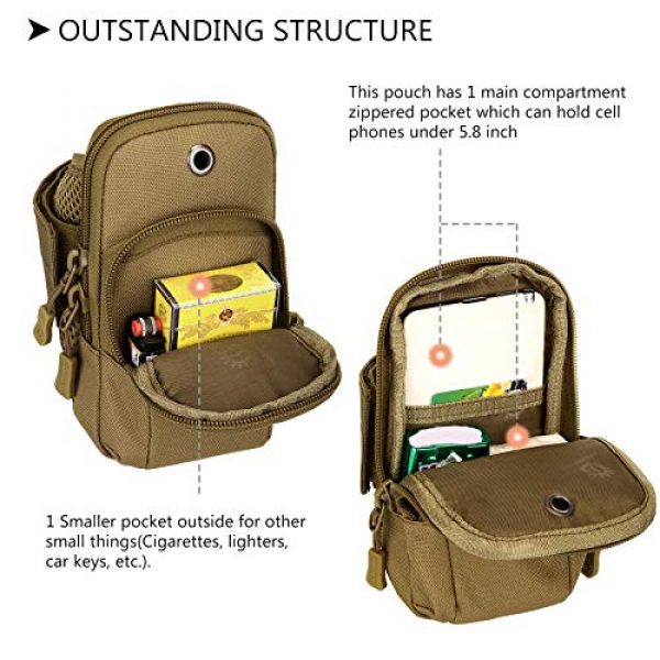 Protector Plus Tactical Pouch 6 Protector Plus Tactical Running Cell Phone Armband Case Holster Bag EDC Utility Gadget Gear Medical Pack Tool Pocket Purse (Patch Included)