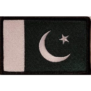 Fast Service Designs Airsoft Morale Patch 1 Pakistan Flag Embroidered Patch with Hook & Loop Morale Tactical Travel Emblem Black Border