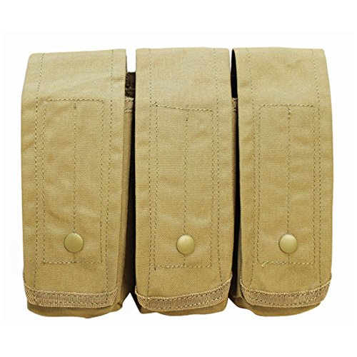 DBM IMPORTS Tactical Pouch 1 Tactical TAN AK AR Triple 7.62 5.56 Mag Pouch Trio 3 Clip PALS Bag Holder