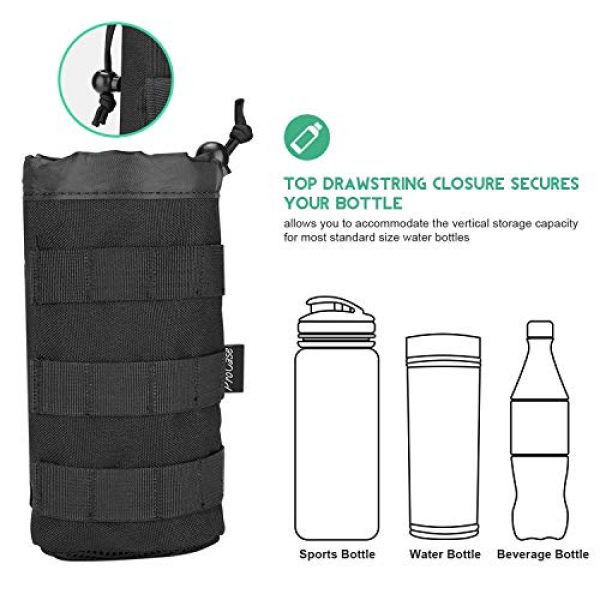 ProCase Tactical Pouch 3 ProCase Tactical Molle Water Bottle Pouch Bundle with Water Bottle Pouch with Extra Accessory Pouch and Detachable Shoulder Strap