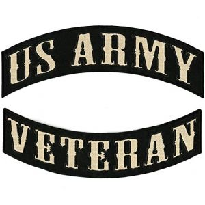Nixon Thread Co. Airsoft Morale Patch 1 US Army Veteran Rockers Patch | Large Military Motorcycle Jacket Embroidered Patches Iron On 2 pc. Set - by Nixon Thread Co. (12")