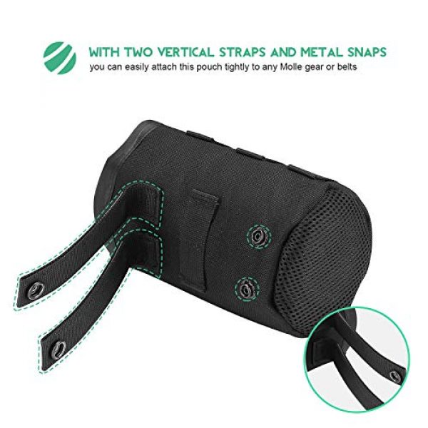 ProCase Tactical Pouch 4 ProCase Tactical Molle Water Bottle Pouch, Military Bottle Holder with Top Drawstring & Mesh Bottom, Portable Water Container Pouch Bag Hydration Carrier for Camping Hiking Hunting Traveling -Black