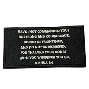 Appalachian Spirit Airsoft Morale Patch 1 Joshua 1:9 Bible Verse 4" Embroidered Patch DIY Iron or Sew-on Decorative Vacation Travel Souvenir Applique Biker Emblem Badge Military Veteran Tactical Christian Religious
