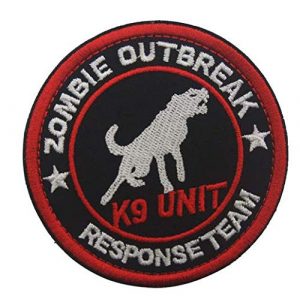 Tactical Embroidery Patch Airsoft Morale Patch 1 K-9 Unit Zombie Outbreak Tactical Embroidery Patch Hook & Loop Morale Patch Military Patch for Clothing Accessory Backpack Armband