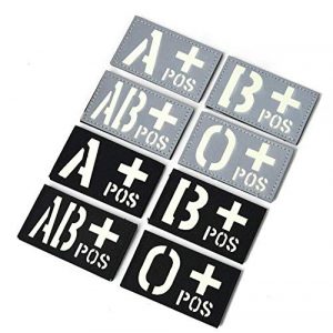 Tactical Embroidery Patch Airsoft Morale Patch 1 1pcs Glowing in Dark Blood Type Embroidery Patch Military Tactical Morale Patch Badges Emblem Applique Hook Patches for Clothes Backpack Accessories