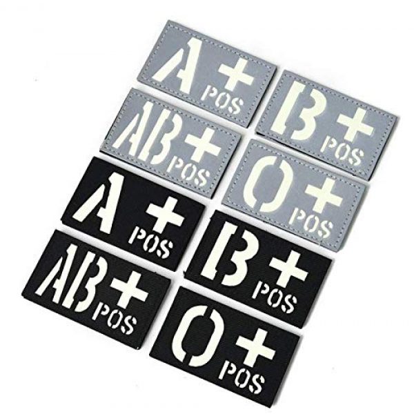 Tactical Embroidery Patch Airsoft Morale Patch 1 1pcs Glowing in Dark Blood Type Embroidery Patch Military Tactical Morale Patch Badges Emblem Applique Hook Patches for Clothes Backpack Accessories