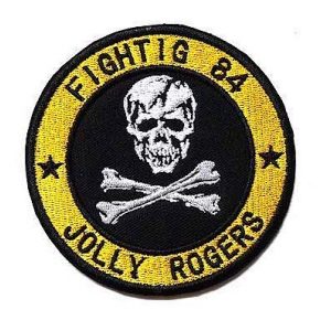 Embroidery Patch Airsoft Morale Patch 1 Vietnam War US Navy Fighter Squadron VF-84 Fighting 84 Jolly Rogers Military Hook Loop Tactics Morale Embroidered Patch