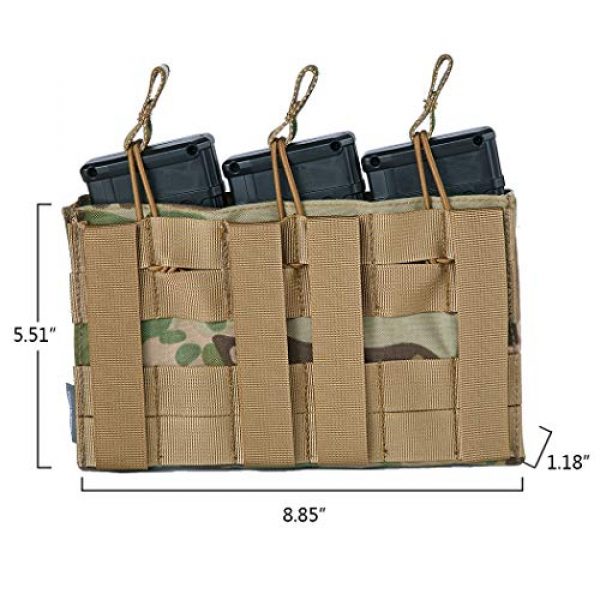 IDOGEAR Tactical Pouch 2 IDOGEAR Triple Mag Pouch Open Top 5.56mm Magazine Pouch Fit for M4 M16 AR-15 Tactical Molle Mag Carrier 500D Nylon Airsoft Hunting Military Gear