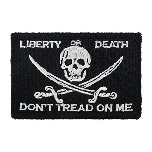 Morale Tags Airsoft Morale Patch 1 Jolly Roger Liberty or Death Tactical Hook and Loop Fully Embroidered Morale Tags Patch