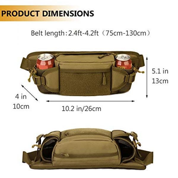 Protector Plus Tactical Pouch 5 Protector Plus Tactical Fanny Pack Military Running Waist Bag Sling Hip Belt Army Lumbar Tool Gear Pouch Bumbag (Patch Included)