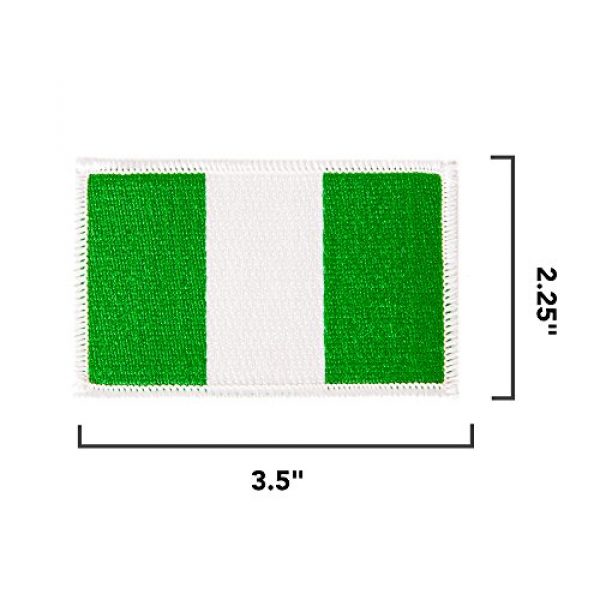 Desert Cactus Airsoft Morale Patch 2 Nigeria Flag Patch Bulk 3-Pack 3.5Wx2.25H State Iron On Sew Embroidered Tactical Morale Back Pack Hat Bags Nigerian (3-Pack Patch)