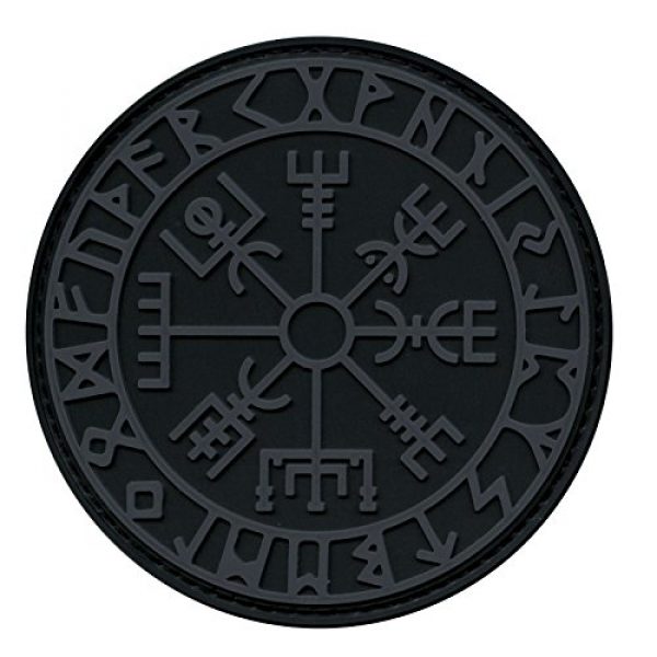 LEGEEON Airsoft Morale Patch 1 LEGEEON ACU Subdued Vegvisir Viking Compass Norse Rune Morale Tactical PVC Rubber Fastener Patch