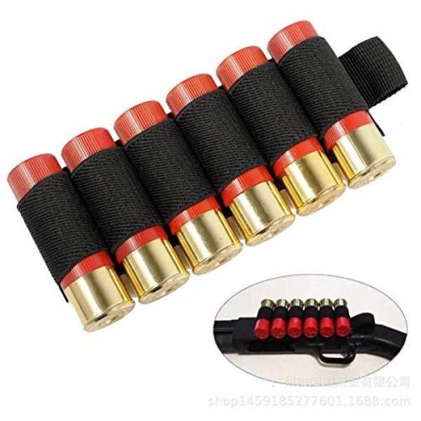 No/branded Tactical Pouch 5 Molle Tactical 6 Round Shotgun Shell Holder Nylon Shotgun Ammo Carrier Ammunition Pistol Bullet Reload Holder with Adhesive Backing Sticker