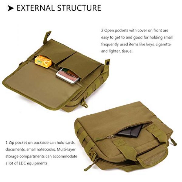 Protector Plus Tactical Pouch 6 Protector Plus Tactical Messenger Bag Men Military MOLLE Sling Shoulder Pack Tool Briefcase Assault Gear Handbags Case Outdoor Utility Carry Satchel (Patch Included)