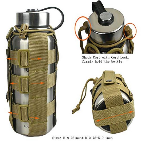 JFFCE Tactical Pouch 3 JFFCE Minimalist Adjustable MOLLE Water Bottle Holder Kettle Pouch Belt Bottle Carrier for 17-42 Oz Water Bottle